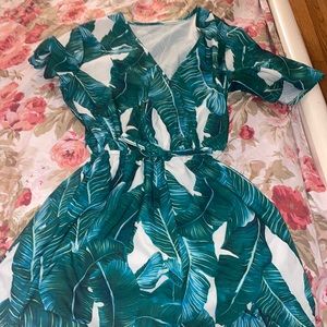 Tropical Romper size M summer and green
